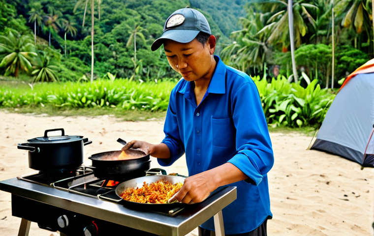 퓨전 패스트푸드 캠핑용 세트 - **

"A beautifully arranged glamping site in Kuala Kubu Bharu, Malaysia, featuring a luxurious tent ...